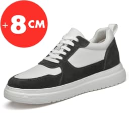Big Size Lift Men Sneakers Elevator Shoes Heightening Height Increase Insole 7-8CM High Heels Shoes Genuine Leather Sport Shoes