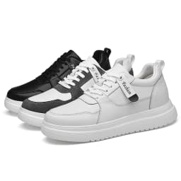Big Size Lift Men Sneakers Elevator Shoes Heightening Height Increase Insole 7-8CM High Heels Shoes Genuine Leather Sport Shoes