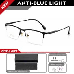 VKYEE Ultralight Business Men's Eyeglasses Pure Titanium Eyeglasses Frame Business Half Frame Can Be Customized Prescription 804