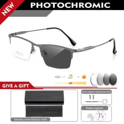 VKYEE Ultralight Business Men's Eyeglasses Pure Titanium Eyeglasses Frame Business Half Frame Can Be Customized Prescription 804