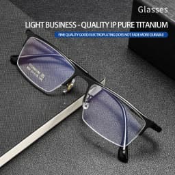 VKYEE Ultralight Business Men's Eyeglasses Pure Titanium Eyeglasses Frame Business Half Frame Can Be Customized Prescription 804