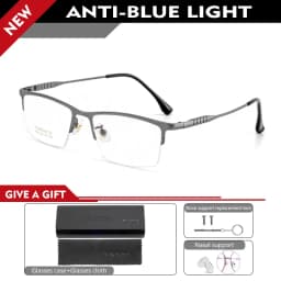 VKYEE Ultralight Business Men's Eyeglasses Pure Titanium Eyeglasses Frame Business Half Frame Can Be Customized Prescription 804