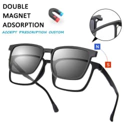 VICKY Flip-up Magnetic Clip-on Prescription Glasses Men Women TR90 Polarised Myopia Sunglasses Night Vision Reading Glasses 2191