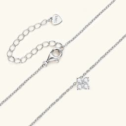 Anziw Lucky Clover Necklace Four Leaf Certified D0.40CT Moissanite Pendant Solid 925 Sterling Silver Women's Charm Jewelry Gift