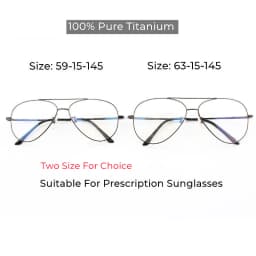 Pure Titanium Optical Frame Prescription Men Pilot Eyeglasses Sunglasses Spectacle Big Wide Face Use 63mm Wide Double Bridge