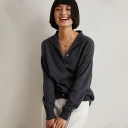 Women's Slim Fit Wool Cardigan Semi-High Neck Solid Color Long Sleeve Cashmere Knitted Sweater Versatile Casual Coat