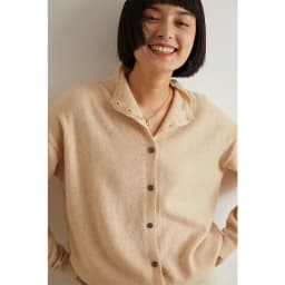 Women's Slim Fit Wool Cardigan Semi-High Neck Solid Color Long Sleeve Cashmere Knitted Sweater Versatile Casual Coat