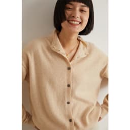 Women's Slim Fit Wool Cardigan Semi-High Neck Solid Color Long Sleeve Cashmere Knitted Sweater Versatile Casual Coat