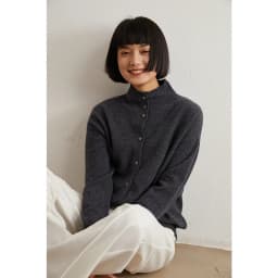 Women's Slim Fit Wool Cardigan Semi-High Neck Solid Color Long Sleeve Cashmere Knitted Sweater Versatile Casual Coat