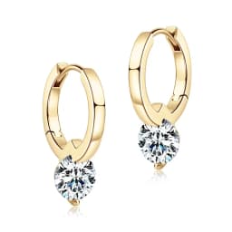 Lnngy Hoop Earrings Silver 925 Sparkling 6.5mm 1CT Moissanite Earring With Certificate For Women Lovers' Wedding Jewelry Gift