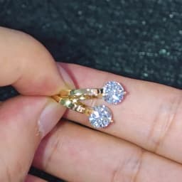Lnngy Hoop Earrings Silver 925 Sparkling 6.5mm 1CT Moissanite Earring With Certificate For Women Lovers' Wedding Jewelry Gift