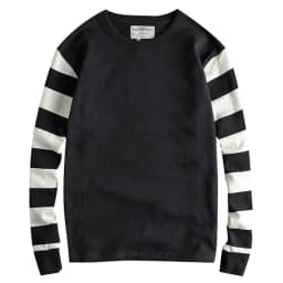 Autumn American Retro Long Sleeve Heavyweight Striped T-shirt Men's Fashion Pure Cotton Washed Prisoner Motorcycle Casual Tops
