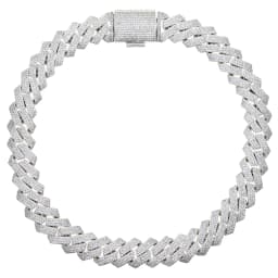 New Iced Out Bling 19mm Cuban Chain Necklace Two Tone Color Rectangle CZ Cubic Zirconia Miami Necklaces Men Hip Hop Jewelry