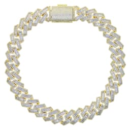 New Iced Out Bling 19mm Cuban Chain Necklace Two Tone Color Rectangle CZ Cubic Zirconia Miami Necklaces Men Hip Hop Jewelry