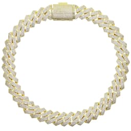 New Iced Out Bling 19mm Cuban Chain Necklace Two Tone Color Rectangle CZ Cubic Zirconia Miami Necklaces Men Hip Hop Jewelry