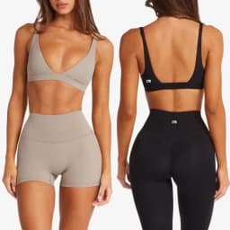 C-B Style V-Neck Sports Bra & High Waist Yoga Shorts/Leggings Set Women's Fitness Gym Pilates Activewear Workout Sportswear