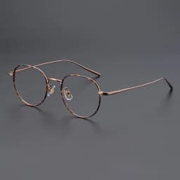 FIRADA Fashion Comfort Eyewear Luxury Retro Round Titanium Glasses Optical Prescription Eyeglasses Frame For Men Women 2A66-C