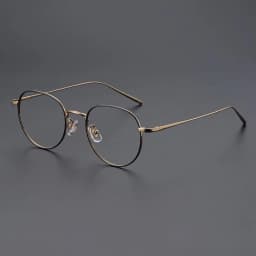 FIRADA Fashion Comfort Eyewear Luxury Retro Round Titanium Glasses Optical Prescription Eyeglasses Frame For Men Women 2A66-C