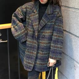 Checkered Coat for Women 2025 Spring New Korean Edition Retro Western Style Reduced Age Small Fragrant Whisper Coat for Women WF