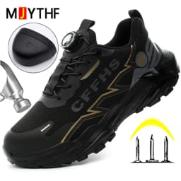 Lightweight Men's Safety Shoes Anti-Smash Work Shoes Anti Puncture Security Protection Shoes Steel Toe Sneakers Men Boots 2026