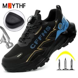 Lightweight Men's Safety Shoes Anti-Smash Work Shoes Anti Puncture Security Protection Shoes Steel Toe Sneakers Men Boots 2026