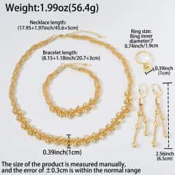 Pearl Pendant 4pcs Jewelry Set Colorful Beads Necklace Bracelet Earrings Ring Bridal Wedding Set Luxury Jewelry Accessories