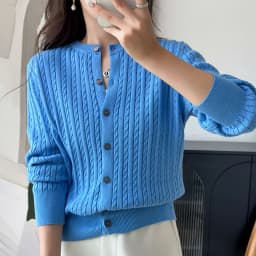 YTFidio 100% Cotton Women O-neck Twisted Flower Solid Cardigan Luxury Designer Clothing Woman Pullover Female Tops 392