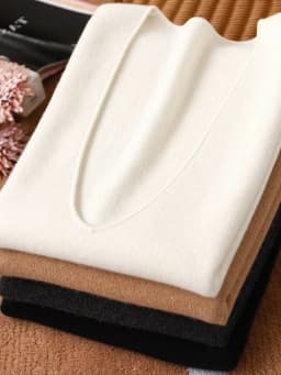 V-neck loose 100% pure cashmere vest vest ladies soft waxy knitted white temperament sleeveless top.