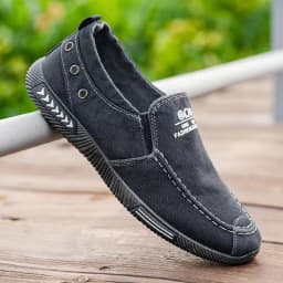 Luxury Designer Men's Canvas Shoes Slip on Casual Shoes Denim Male Loafers Soft Driving Moccasin Outdoor Breathable Men Sneakers