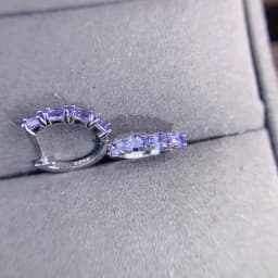 Natural Tanzanite earring Oval Cut Blue Gemstone,Genuine Sterling Silver December Birthstone Engagement earring,Promise Ring