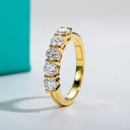 AnuJewel 4mm Moissanite Wedding Band Ring
