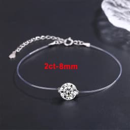 IGOTOS 6/8/9mm Moissanite Bracelet for Women Transparent Fishing Line Diamond Hand Chain S925 Sterling Silver Certified Jewelry