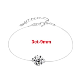 IGOTOS 6/8/9mm Moissanite Bracelet for Women Transparent Fishing Line Diamond Hand Chain S925 Sterling Silver Certified Jewelry