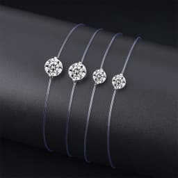 IGOTOS 6/8/9mm Moissanite Bracelet for Women Transparent Fishing Line Diamond Hand Chain S925 Sterling Silver Certified Jewelry