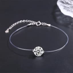 IGOTOS 6/8/9mm Moissanite Bracelet for Women Transparent Fishing Line Diamond Hand Chain S925 Sterling Silver Certified Jewelry