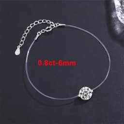 IGOTOS 6/8/9mm Moissanite Bracelet for Women Transparent Fishing Line Diamond Hand Chain S925 Sterling Silver Certified Jewelry