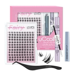 uCoolMe Lashes Short Fairy Venus Flora 8-14mm Lashes Cluster with Lash Glue Tweezers DIY Long Lasting Waterproof Lash Extension