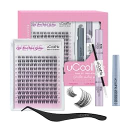 uCoolMe Lashes Short Fairy Venus Flora 8-14mm Lashes Cluster with Lash Glue Tweezers DIY Long Lasting Waterproof Lash Extension