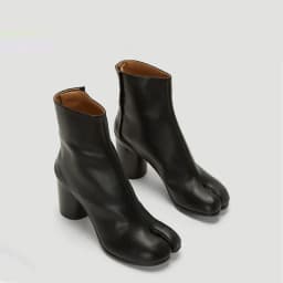 Luxury Brand Designer Tabi Split-toe Ankle Boots Women Genuine Leather Chunky High Heel Short Boots 2026 Spring Autumn Shoes
