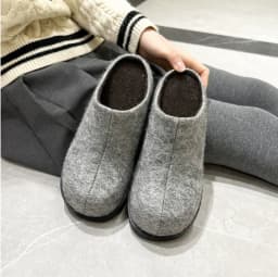 AIYUQI Women's Slippers Wear New 2025 Autumn Round Toe Flannel Closed Toe Women's Slippers Retro Platform Slippers Women
