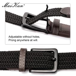 MaiKun 2PCS Canvas Men Belts Fashion Elastic Metal Pin Buckle Military Tactical Raided Stretch Woven Belts For Men For Work