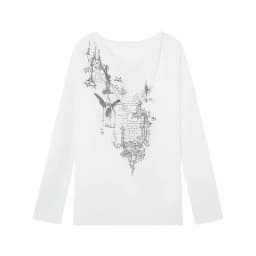 Yedinas Korean Fashion Graphic Tees Slightly Transparent T Shirt Women Clothing Long Sleeve Loose T-shirt Streetwear Spring Tops