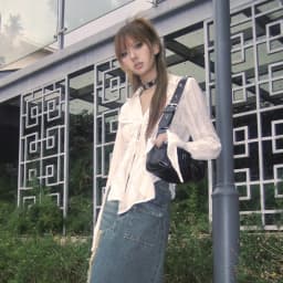 Karrram Y2k Aesthetics Pleated Shirt Fairycore Lace Up Blouse Trashy 2000s Style V-neck Shirt Irregular Japanese Harajuku 90s