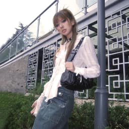 Karrram Y2k Aesthetics Pleated Shirt Fairycore Lace Up Blouse Trashy 2000s Style V-neck Shirt Irregular Japanese Harajuku 90s