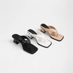 2026 Summer New Square Toe Sandals for Women's Outdoor Wear Niche Style for Lazy People High-heeled Flip Flops Women