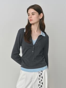 FSLE 2025 New Autumn Women's Knitted Sweater Color Block Barenia Style Fake Two-Pieces Turn Collar Vintage Cozy Cable Knit Top