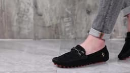 YRZL Loafers Men Casual Fashion Suede Men Shoes Lightweight Soft Genuine Leather Moccasins Slip on Driving Shoes for Men Size 48