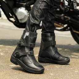 Men Riding Shoes Motorcycle Boots Waterproof Leather Motocross Boots Anti Slip Dirt Bike Off Road Racing Protective Shoes