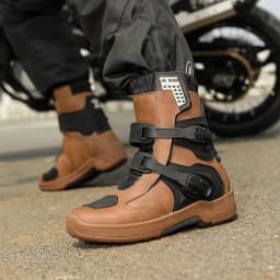 Men Riding Shoes Motorcycle Boots Waterproof Leather Motocross Boots Anti Slip Dirt Bike Off Road Racing Protective Shoes