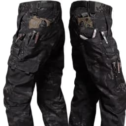 Autumn and Winter Tactical Camouflage Pants Men's Shark Skin Soft Shell Work Pants Outdoor Multi Pocket Windproof Combat Pants